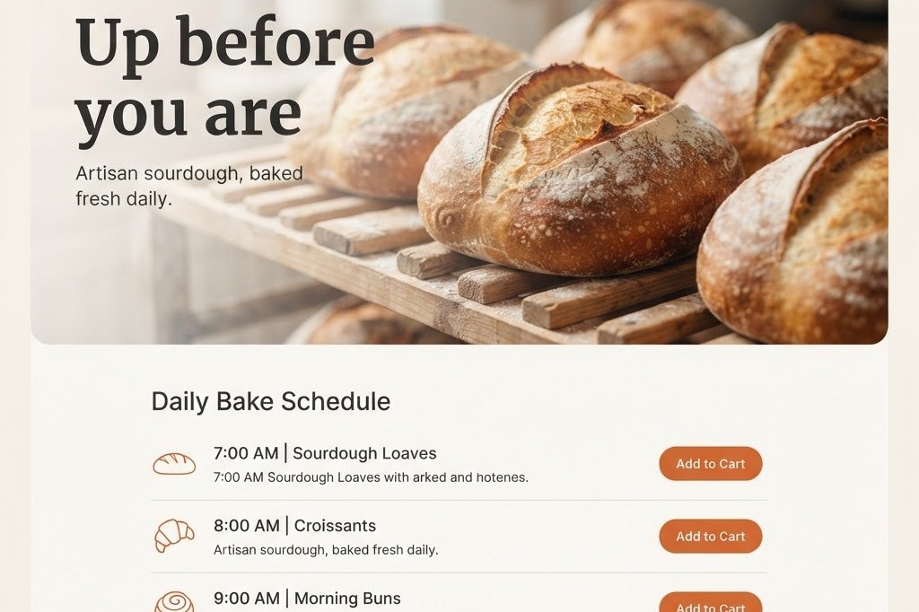 Concept website design for Flour  and  Ember