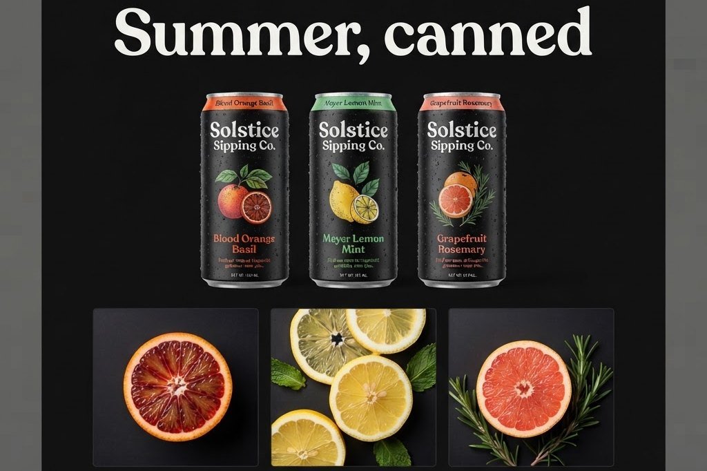 Concept website design for Solstice Sipping Co.
