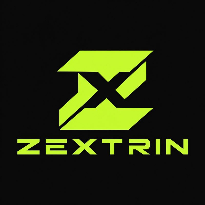 Zextrin identity concept: neon lime angular Z with X cutout on black