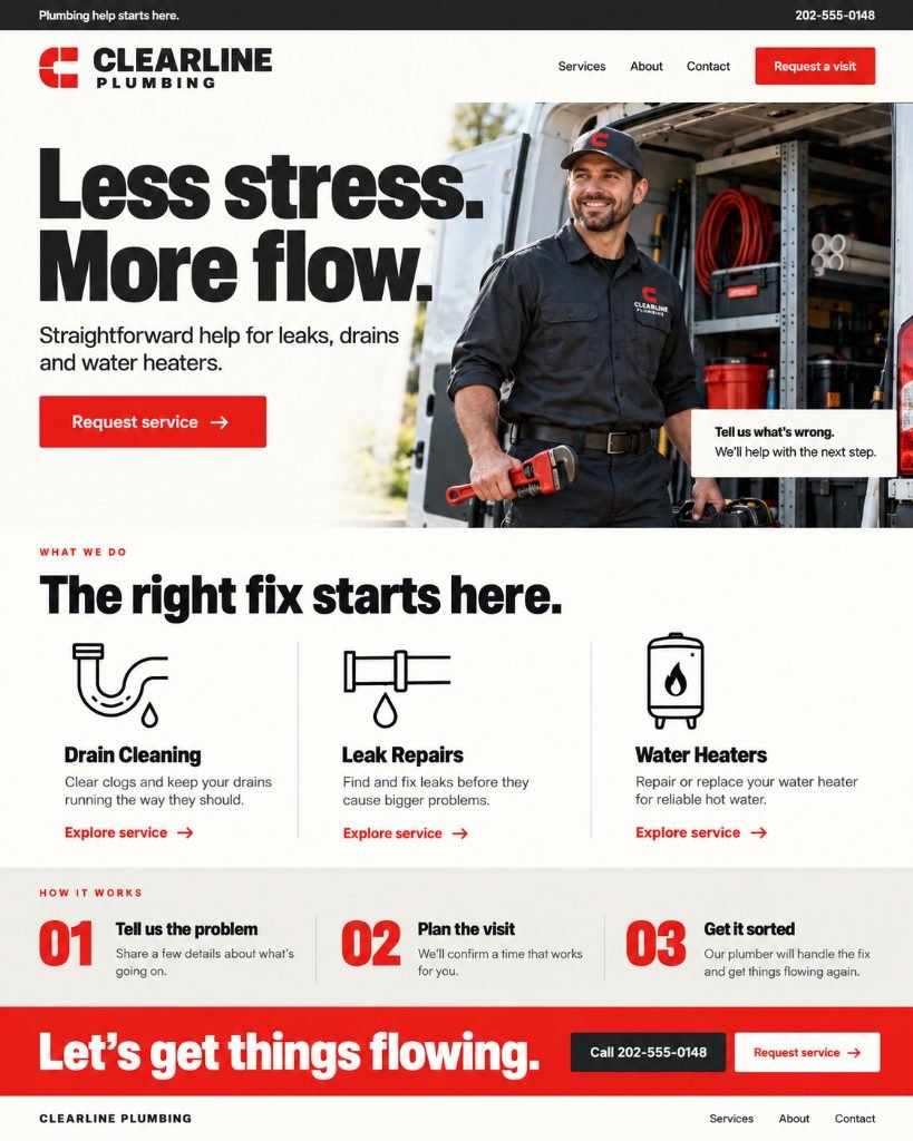Clearline Plumbing redesigned concept